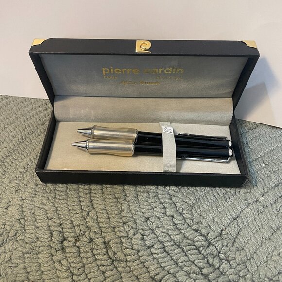 Pierre Cardin Other - Vintage Pierre Cardin Pen and Pencil Set Black and Silver Tone with rubber grip